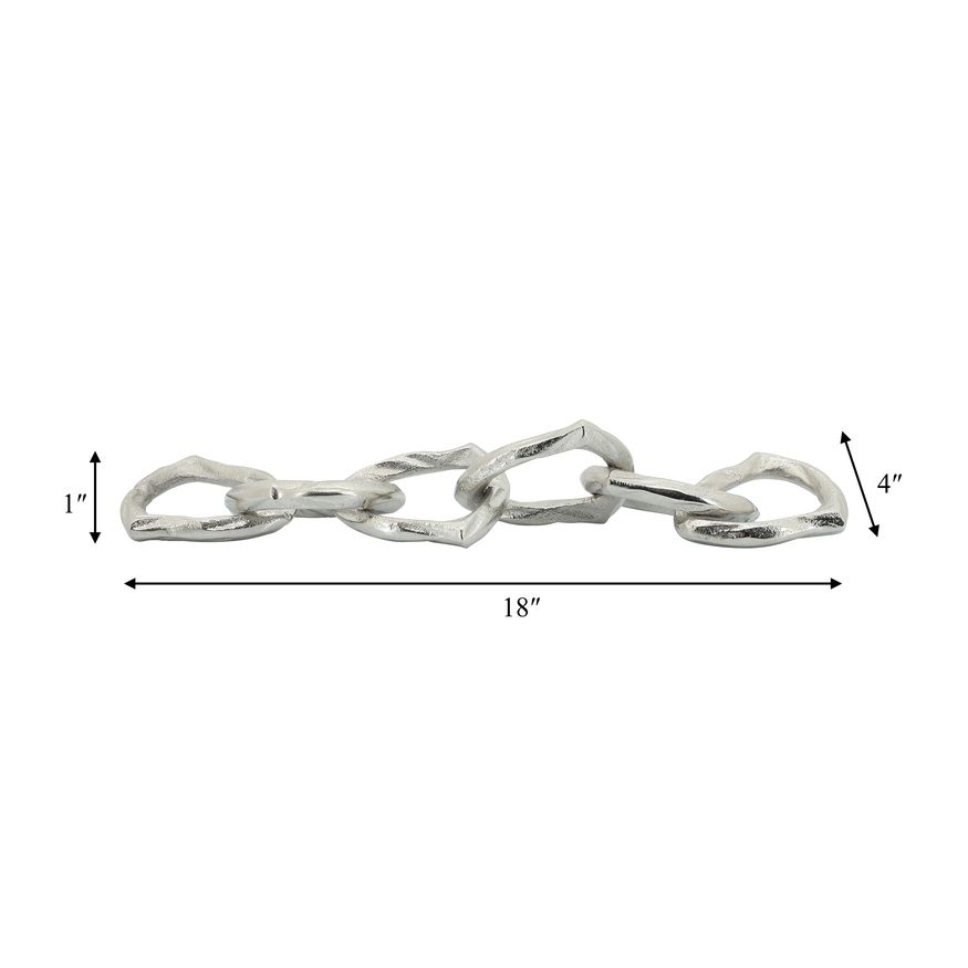 Sagebrook 18" Metal Chain Links - Silver