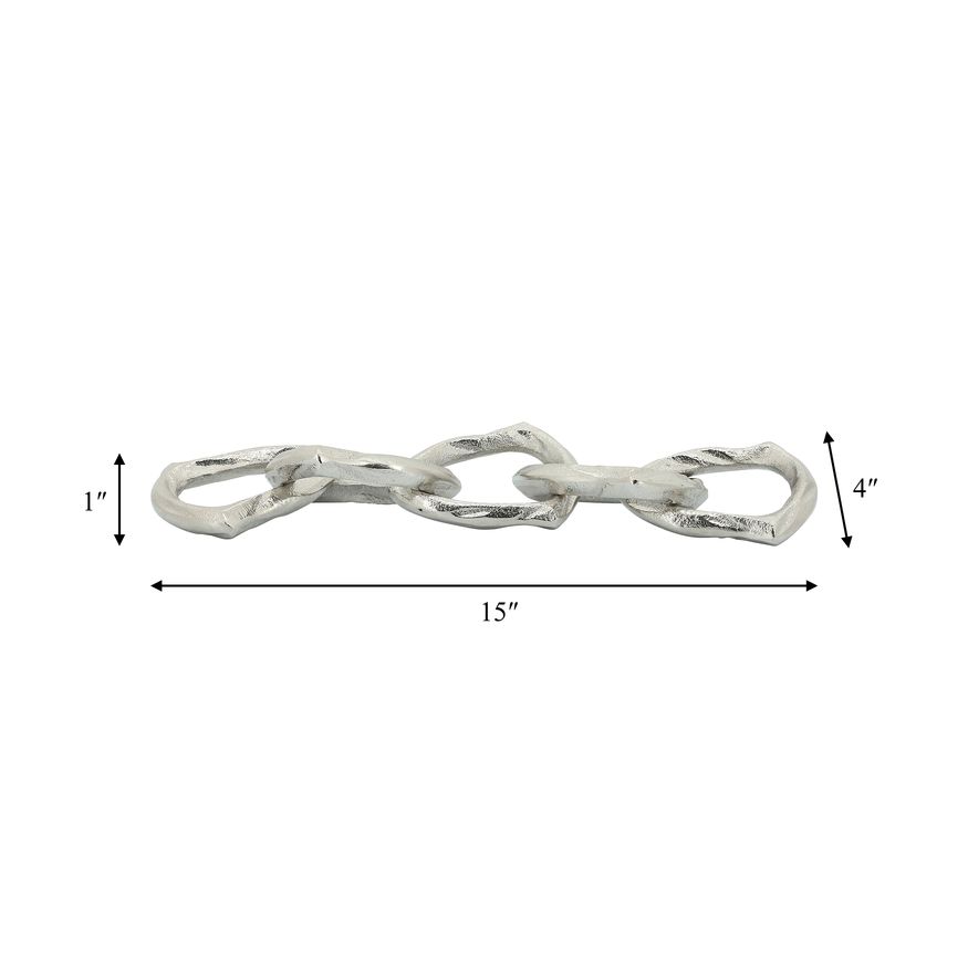 Sagebrook 15" Metal Chain Links - Silver