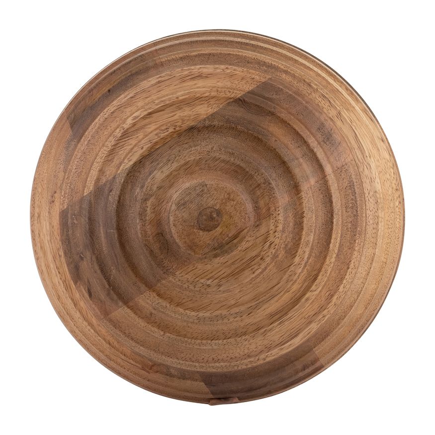 Sagebrook 8" Wooden Orb With Ridges