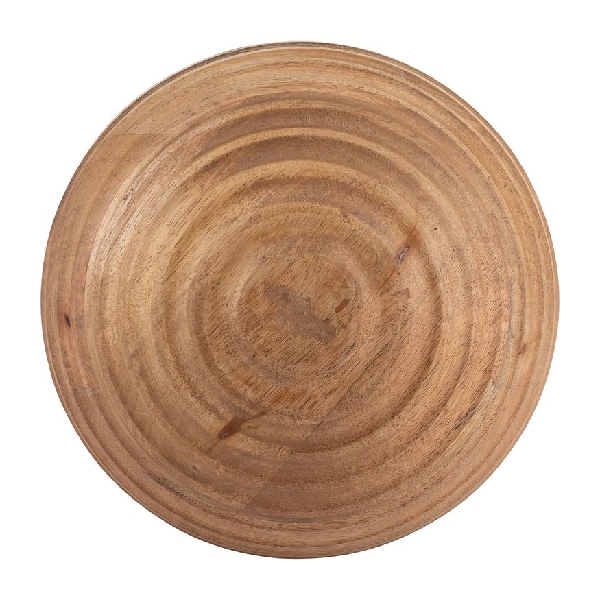 Sagebrook 8" Wooden Orb With Ridges - Natural