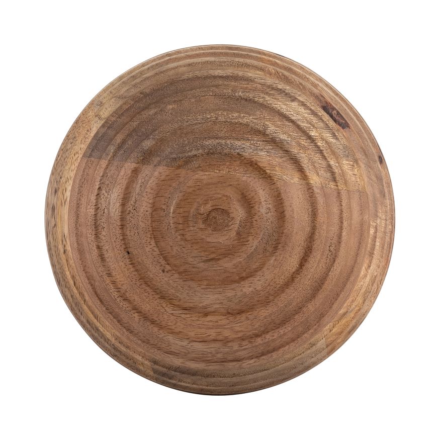 Sagebrook 8" Wooden Orb With Ridges