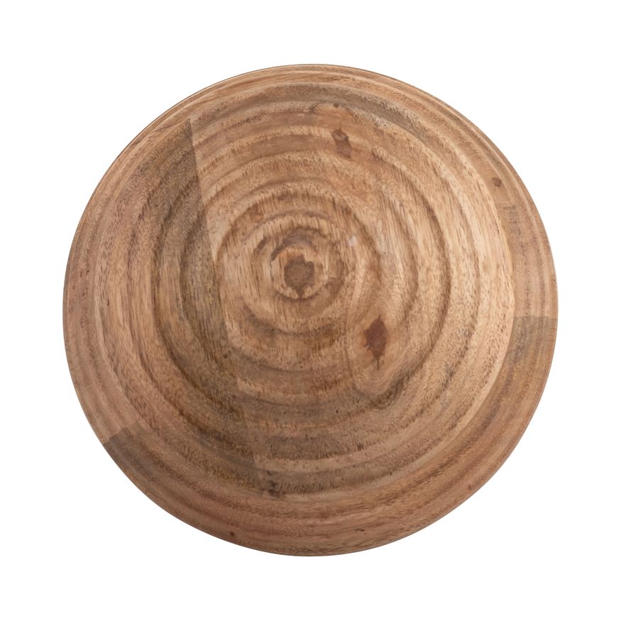 Sagebrook 6" Wooden Orb With Ridges - Natural