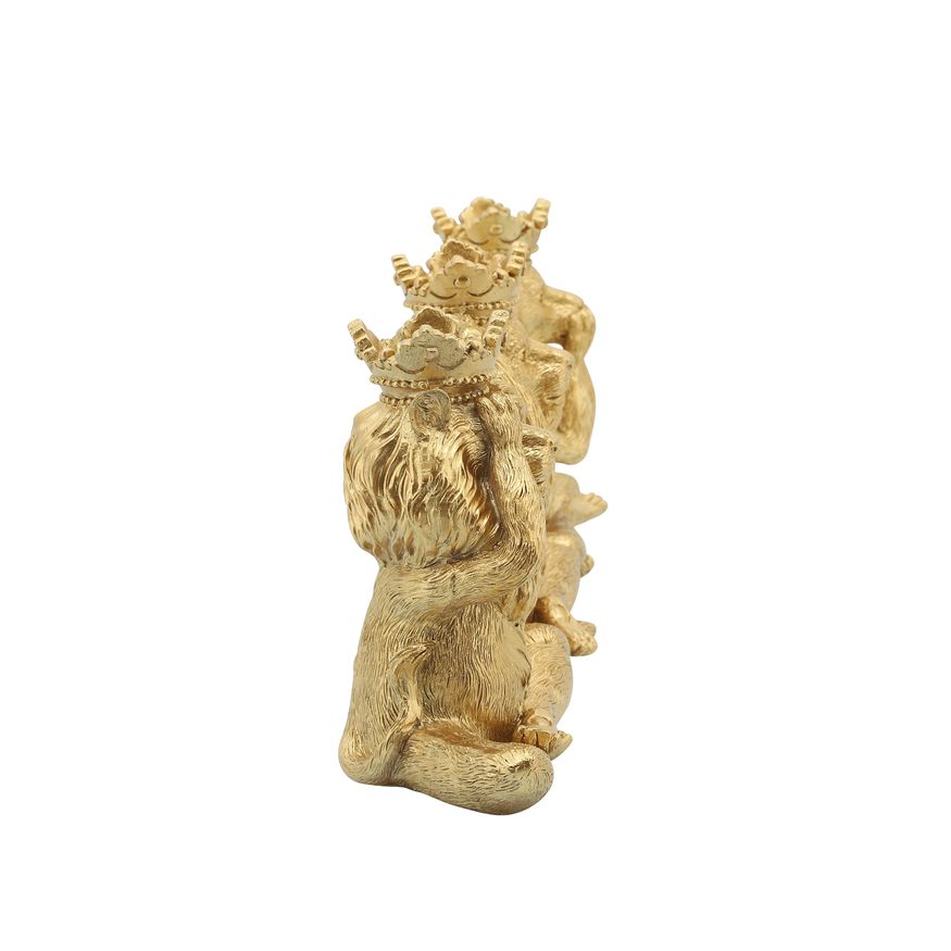 Sagebrook - 6" Resin Yoga Lion Set (Set Of 3) in Gold