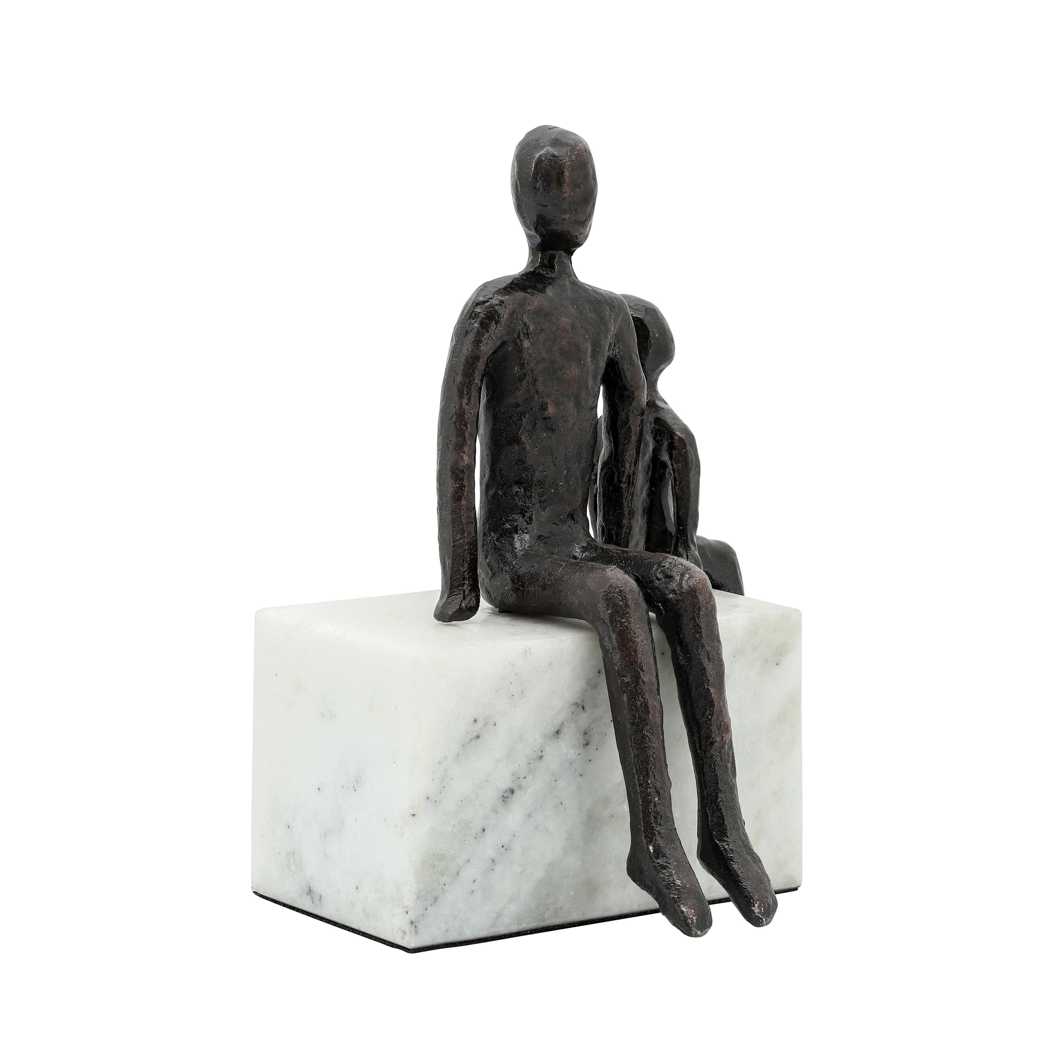 Sagebrook - 9" Metal Dad & Son Sitting Sculpture