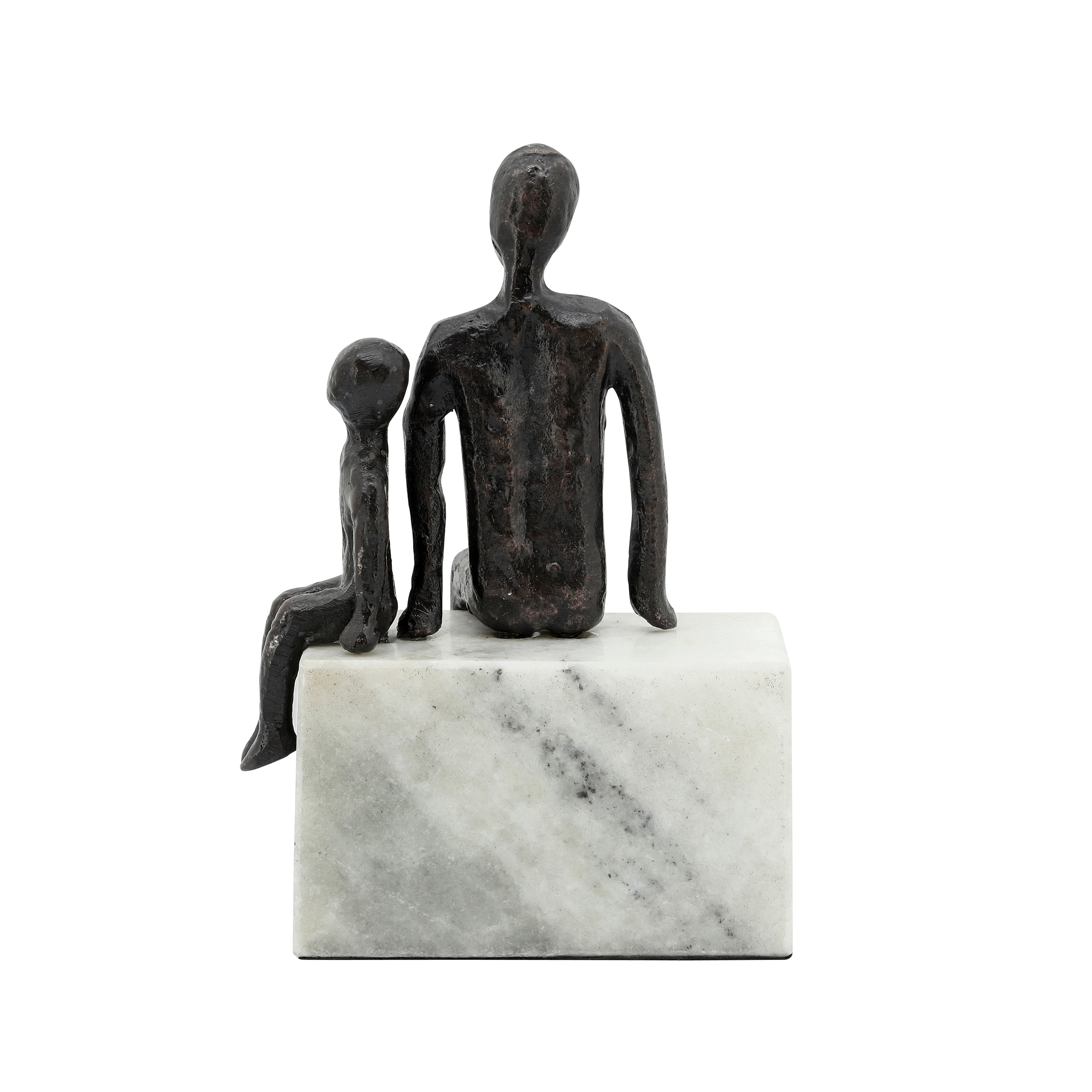 Sagebrook - 9" Metal Dad & Son Sitting Sculpture