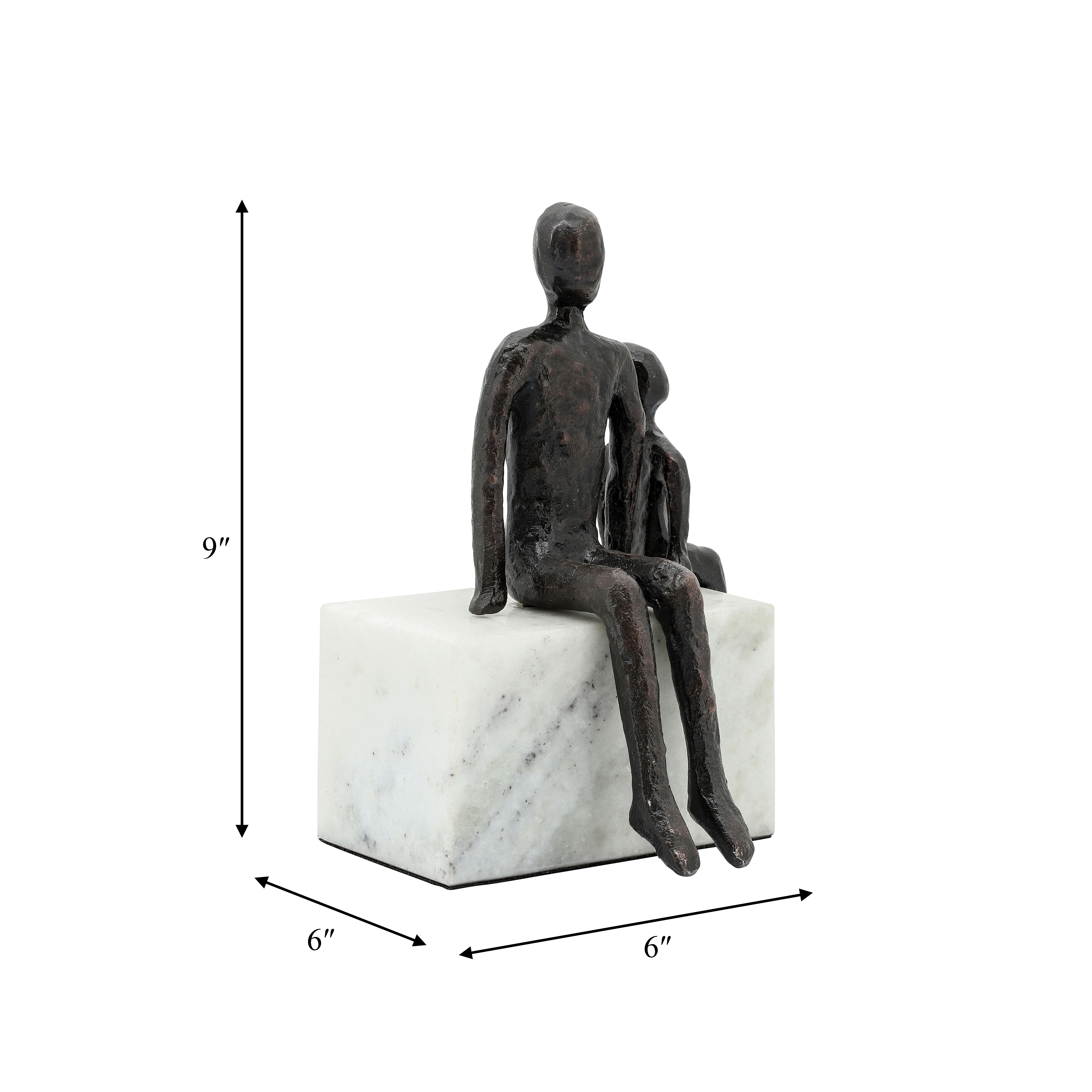 Sagebrook - 9" Metal Dad & Son Sitting Sculpture