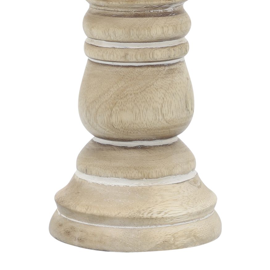 Sagebrook - 10" Wooden Pillar Holder in Natural