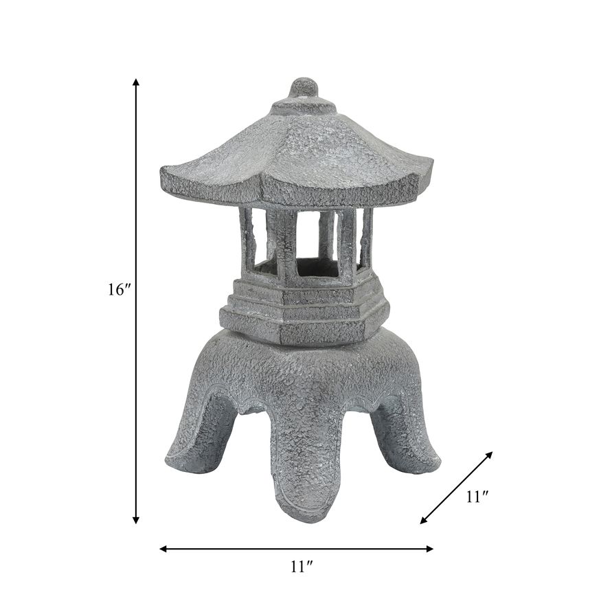 Sagebrook Resin Temple Lighthouse - Gray