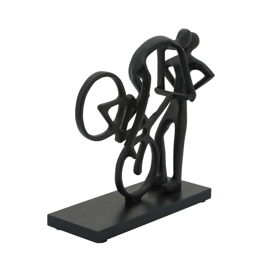 Sagebrook - 10" Metal Cyclist Kissing in Black