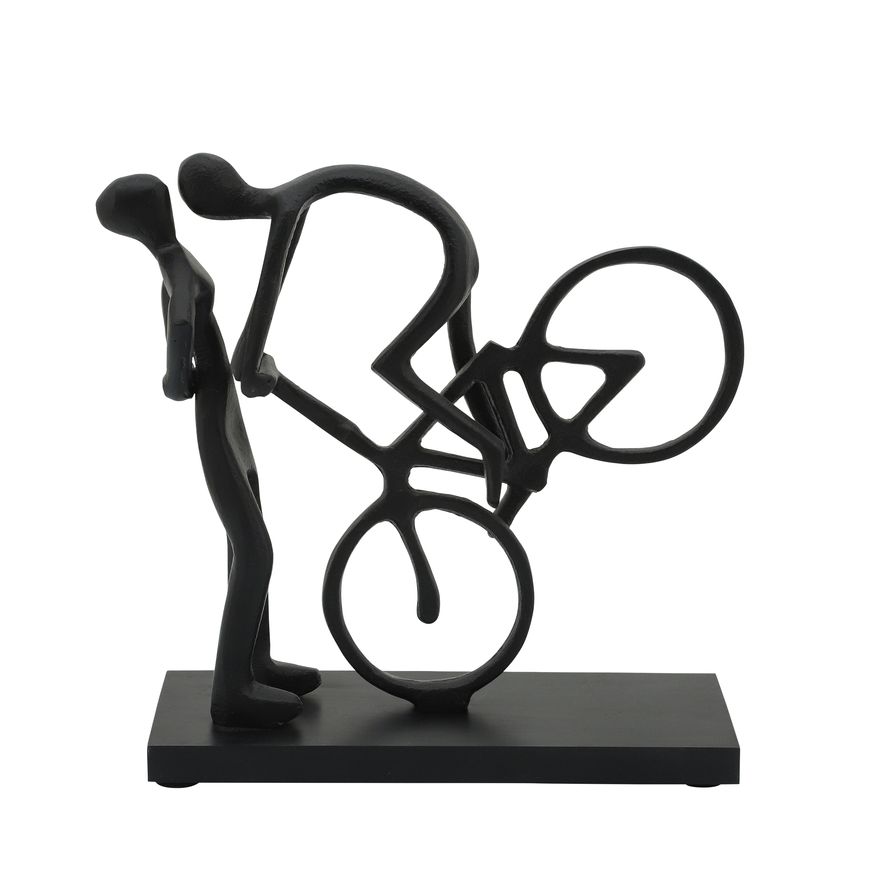 Sagebrook - 10" Metal Cyclist Kissing in Black