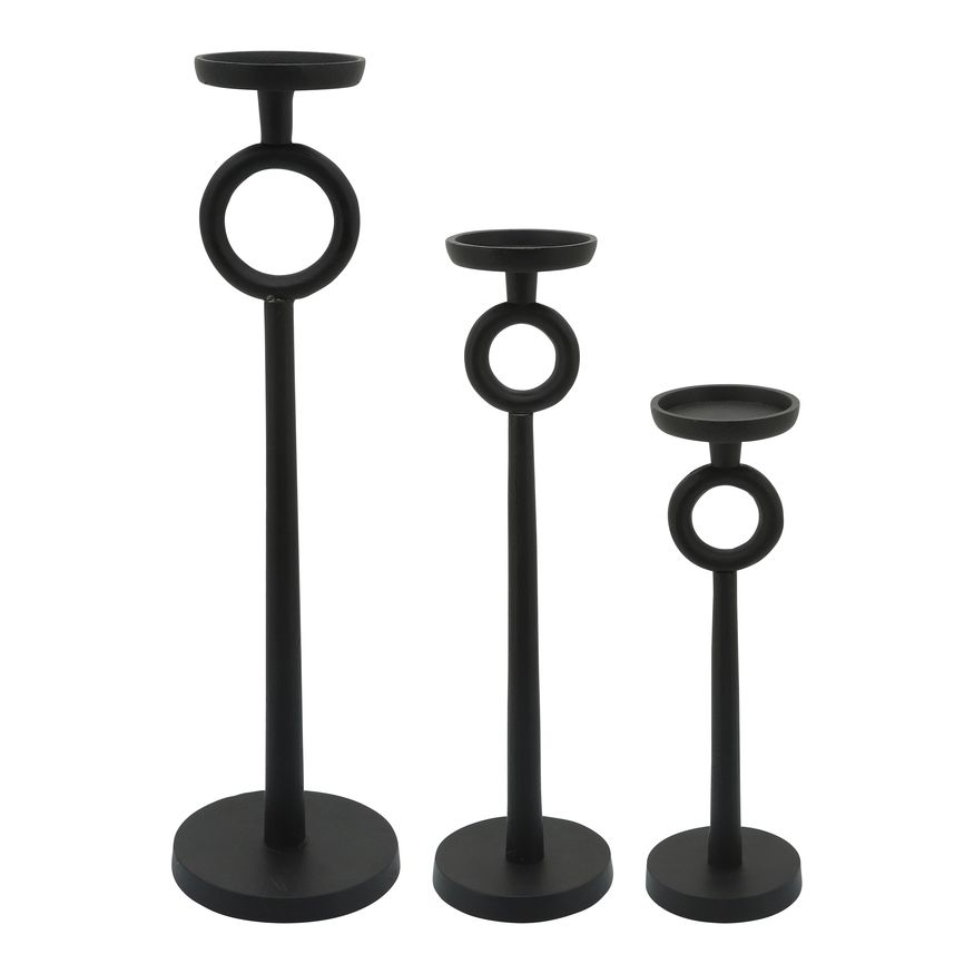 Sagebrook 13" Metal Candle Holder - Black