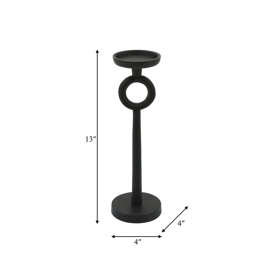 Sagebrook 13" Metal Candle Holder - Black