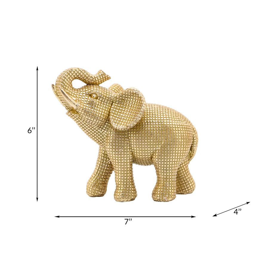 Sagebrook 7" Resin Elephant Table Accent - Gold