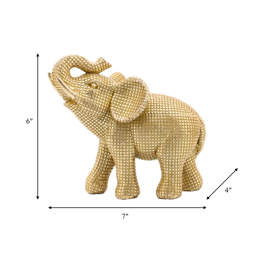 Sagebrook 7" Resin Elephant Table Accent - Gold