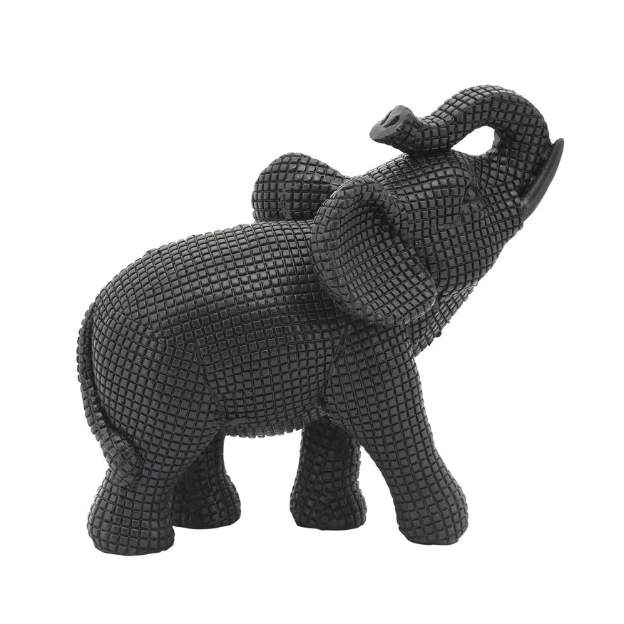 Sagebrook 7" Resin Elephant Table Accent - Black