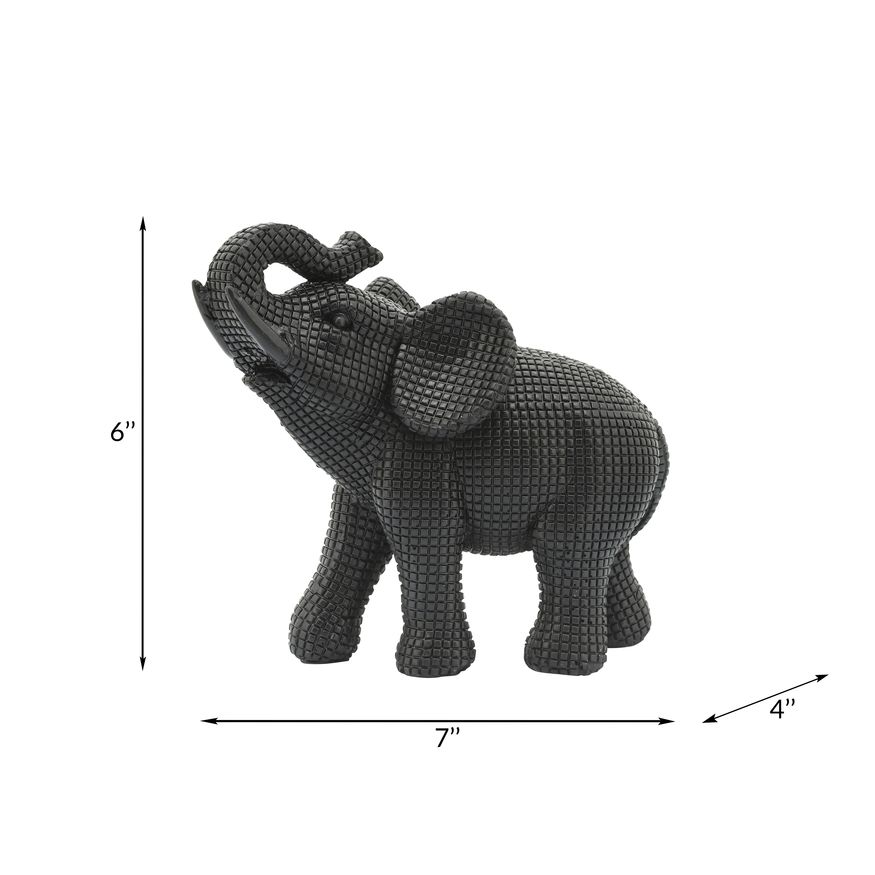 Sagebrook 7" Resin Elephant Table Accent - Black