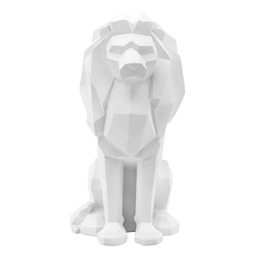 Sagebrook 11" Resin Sitting Lion - White