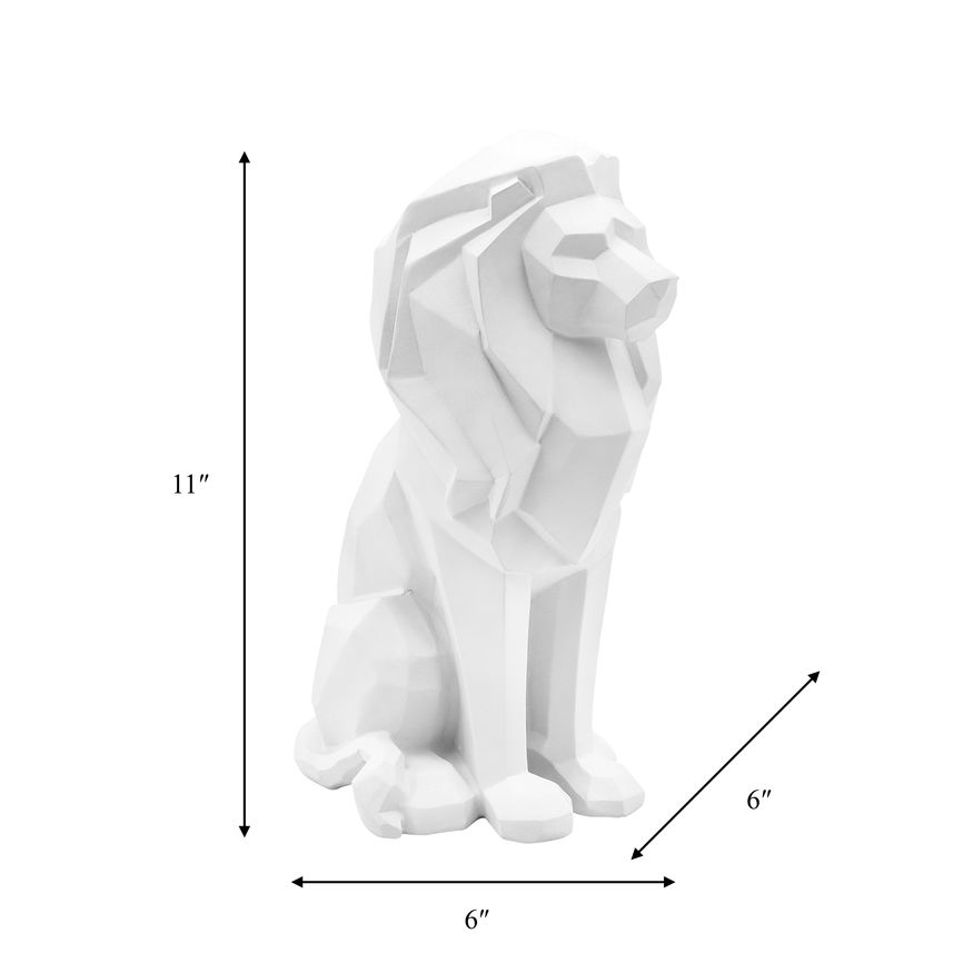 Sagebrook 11" Resin Sitting Lion - White