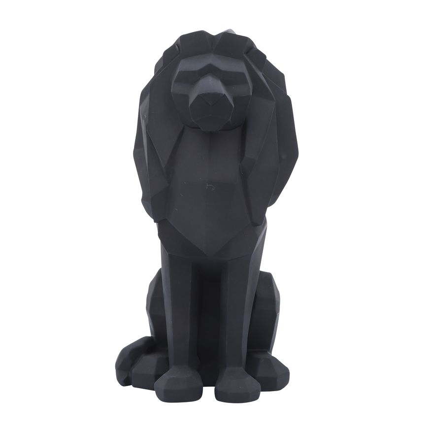 Sagebrook 11" Resin Sitting Lion - Black