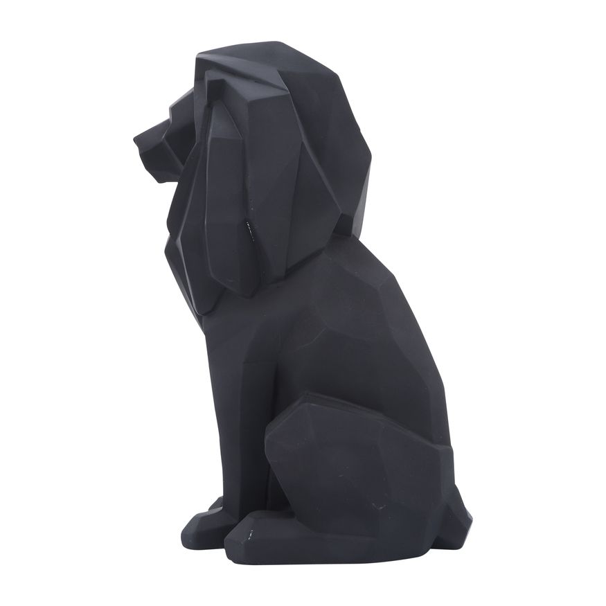 Sagebrook 11" Resin Sitting Lion - Black