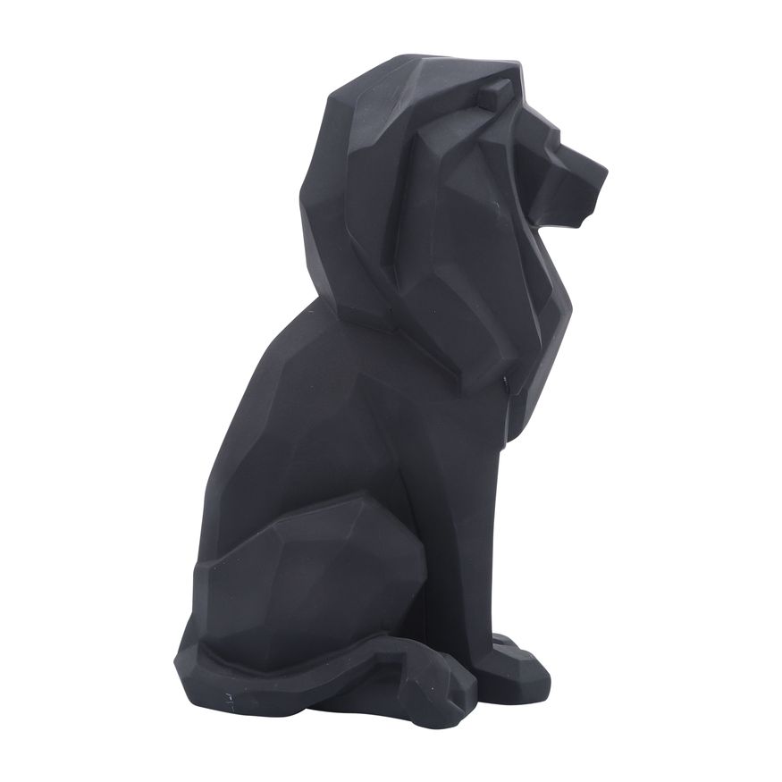 Sagebrook 11" Resin Sitting Lion - Black