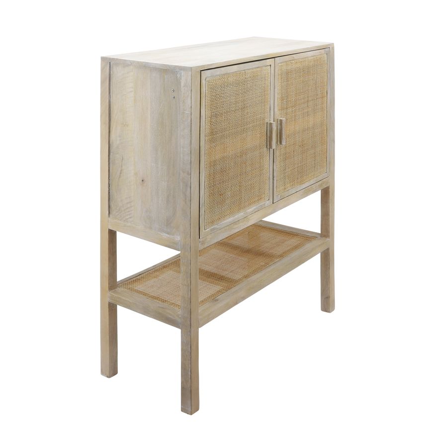 Sagebrook - Wood 2-Rattan Door Cabinet