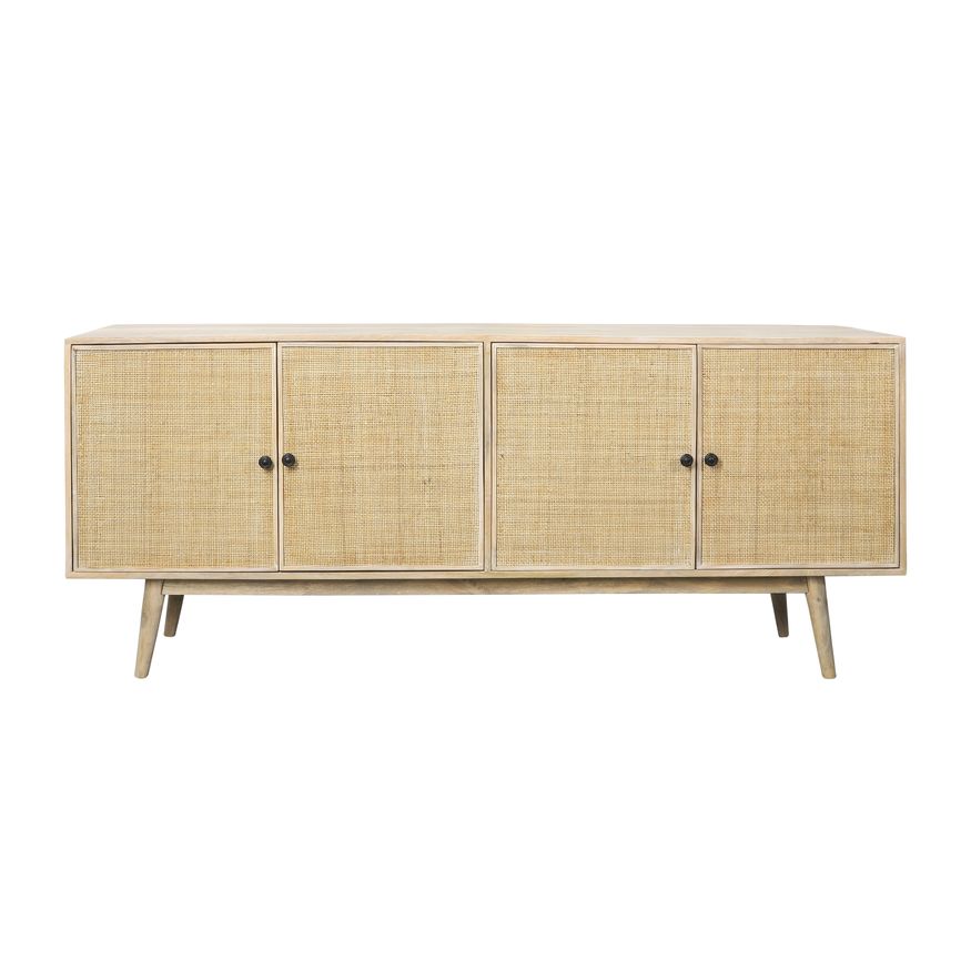 Sagebrook Wood 4-Door Rattan Sideboard