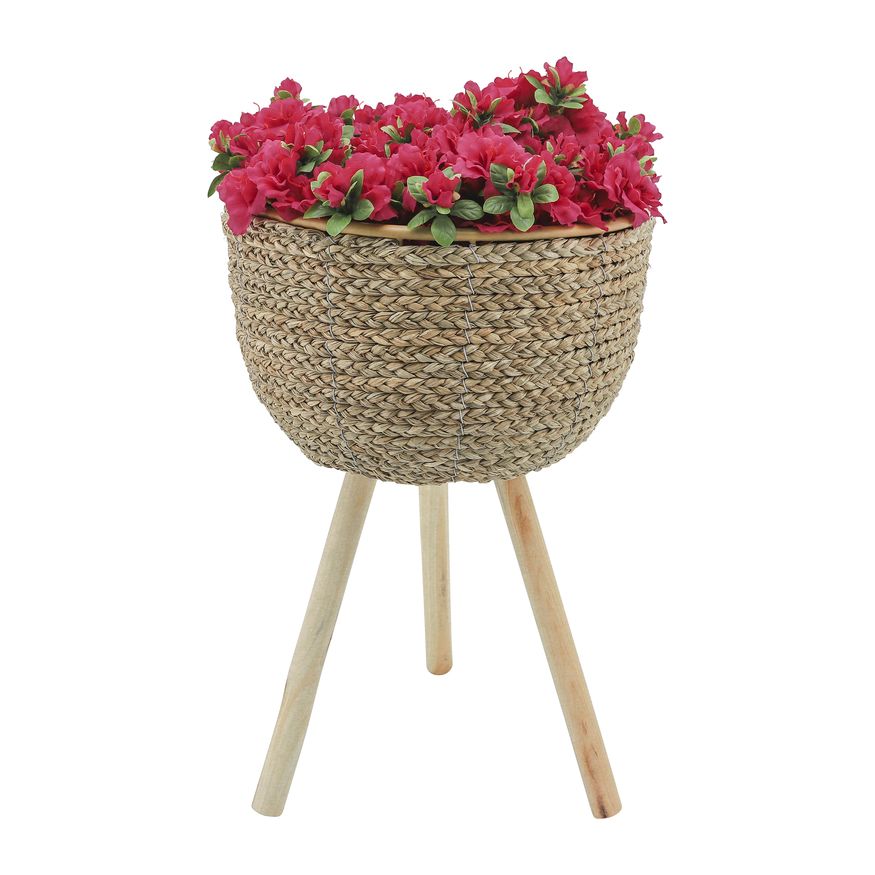 Sagebrook 14" Wicker Planter With Legs - Natural