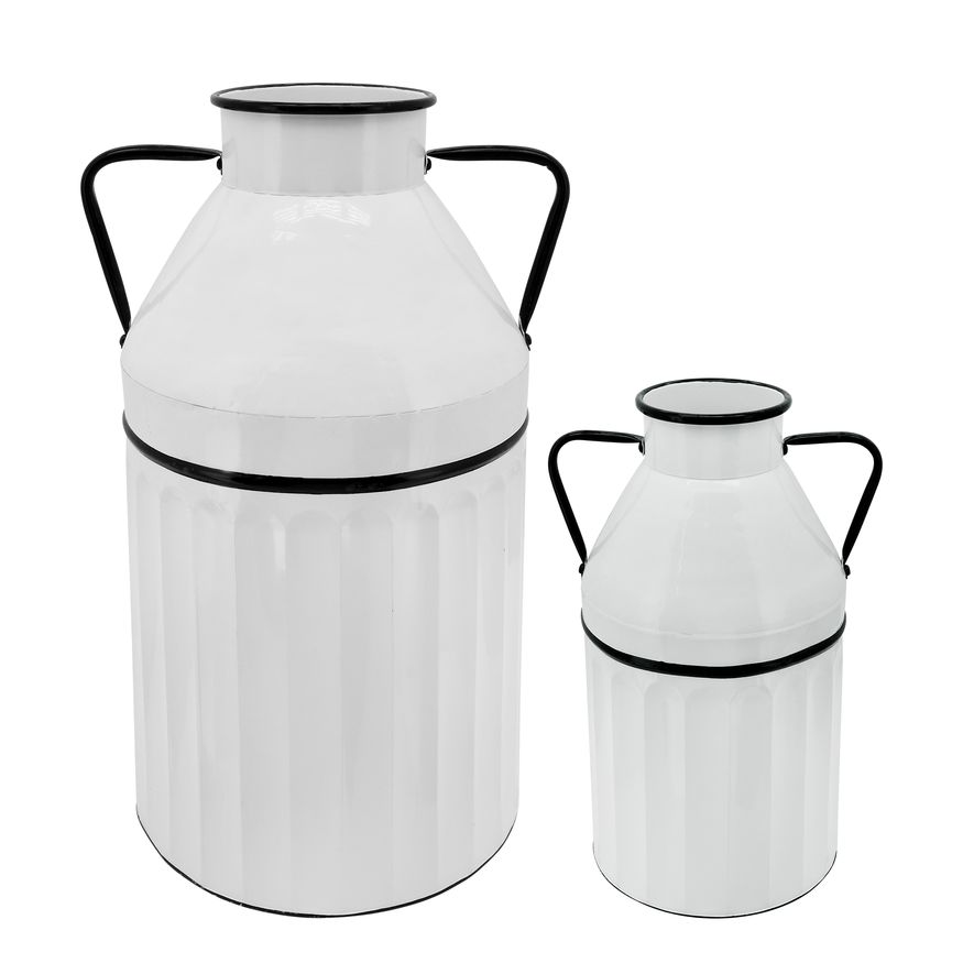 Sagebrook 24" Metal Milk Bucket - White