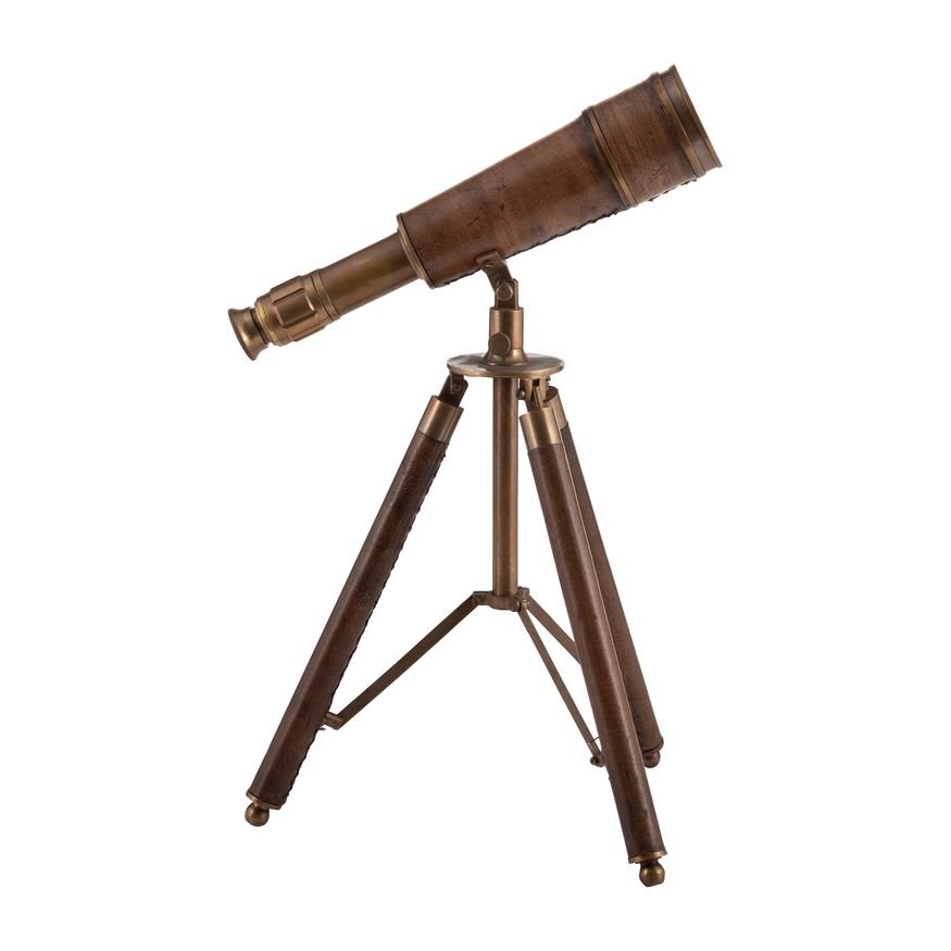 Sagebrook - 13" Metal Scope On Stand in Brown