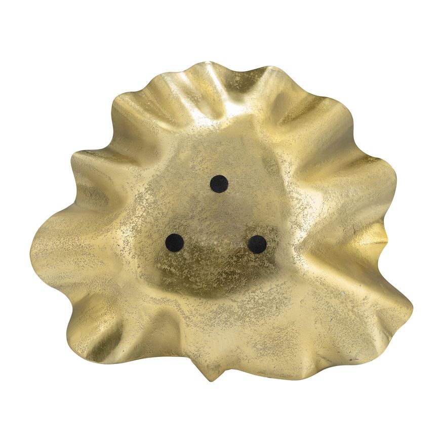 Sagebrook 13" Metal Round Leaf Tray - Gold