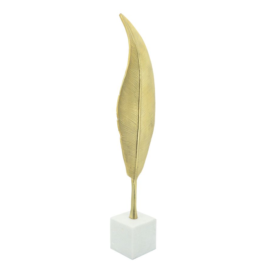 Sagebrook - 28" Metal Leaf On Stand in Gold