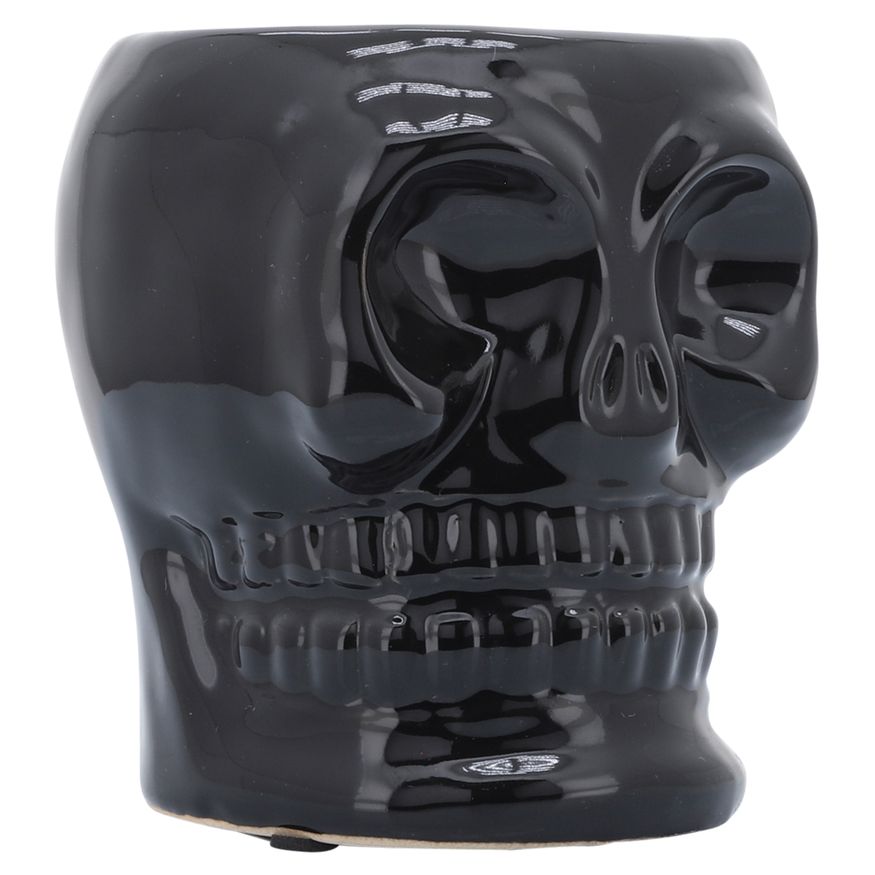 Sagebrook 5" Ceramic Skull Vase - Black