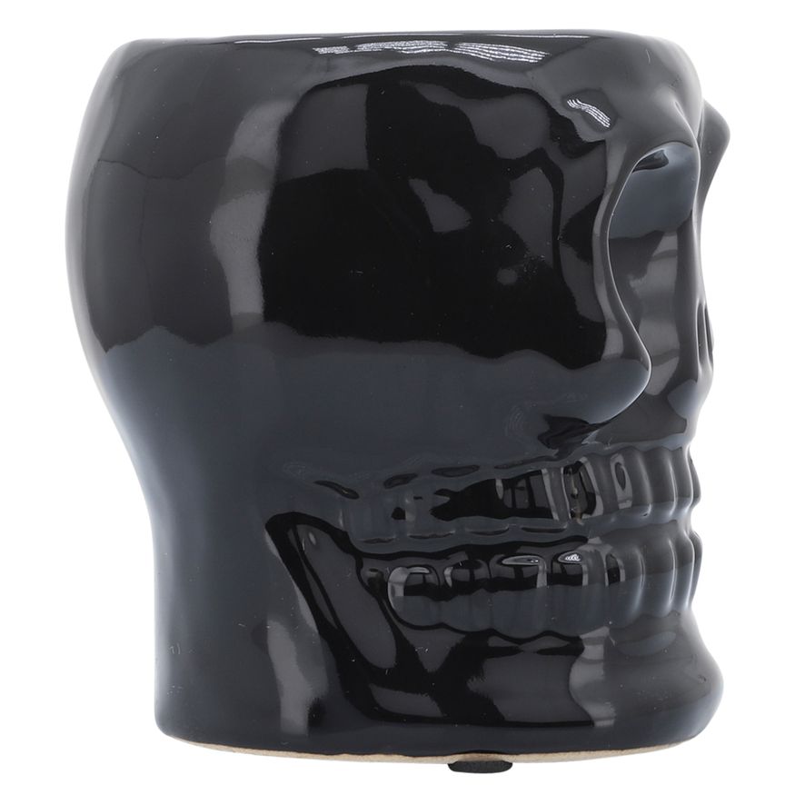 Sagebrook 5" Ceramic Skull Vase - Black