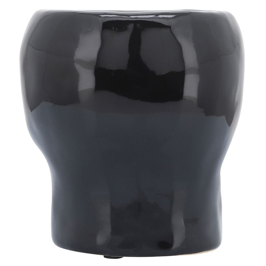 Sagebrook 5" Ceramic Skull Vase - Black