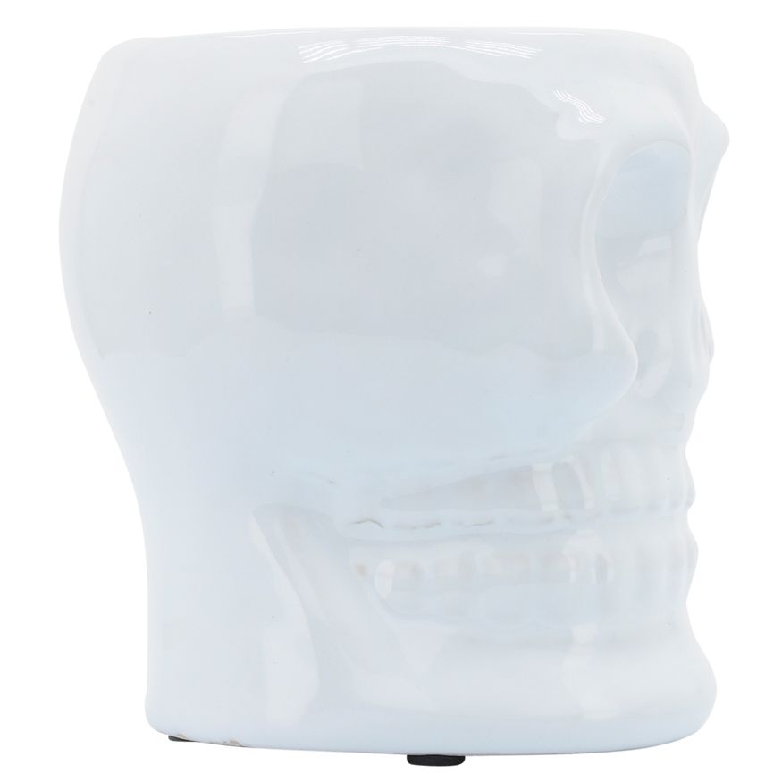 Sagebrook 5" Ceramic Skull Vase - White