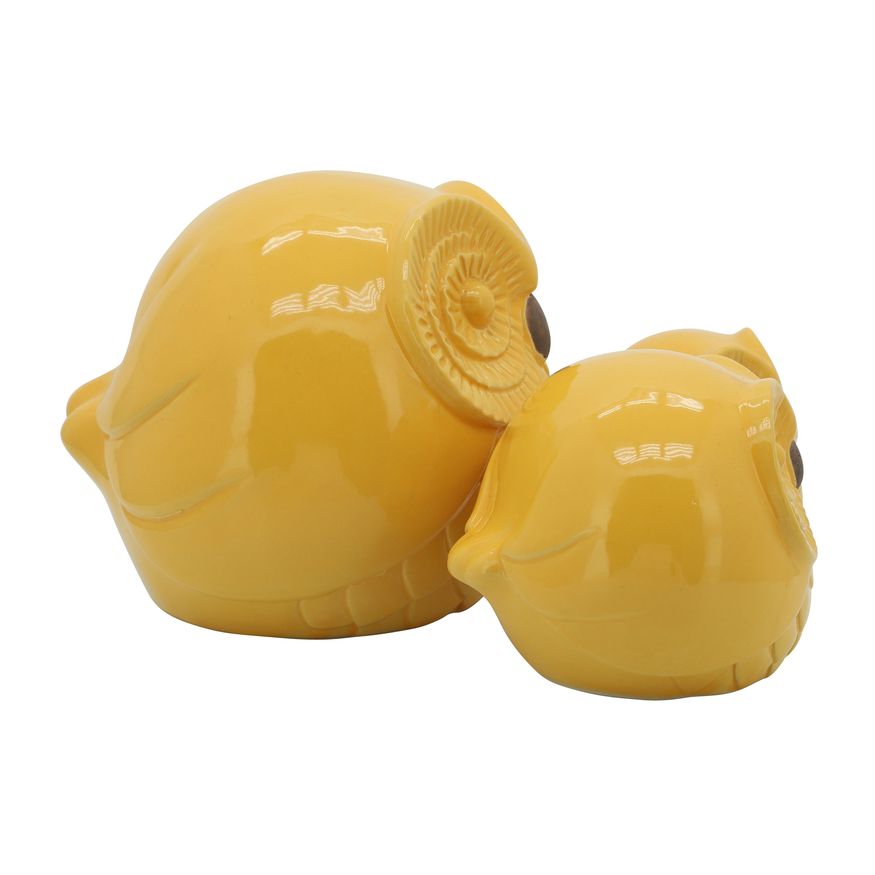 Sagebrook 8" Ceramic Owls (Set Of 3) - Yellow