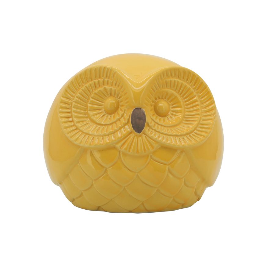 Sagebrook 8" Ceramic Owls (Set Of 3) - Yellow