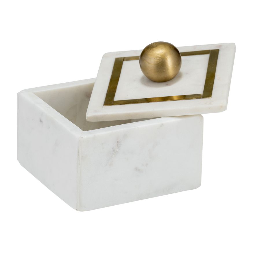 Sagebrook 5"x5" Marble Box Knob - White