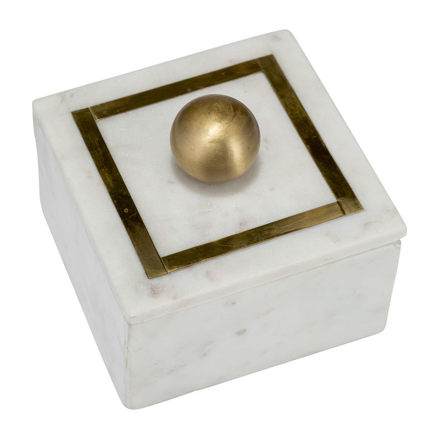 Sagebrook 5"x5" Marble Box Knob - White