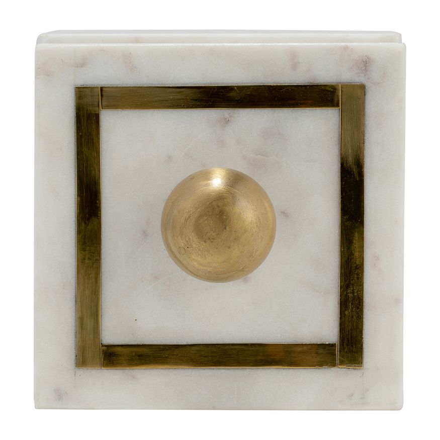 Sagebrook 5"x5" Marble Box Knob - White