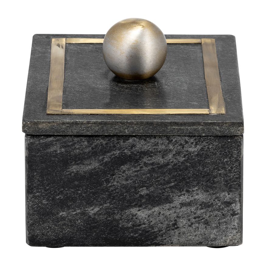 Sagebrook 7"x5" Marble Rectangular Box Knob - Black