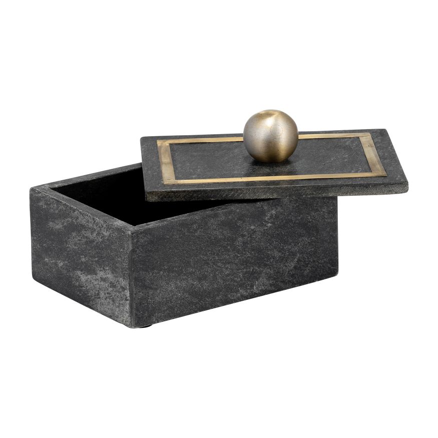 Sagebrook 7"x5" Marble Rectangular Box Knob - Black