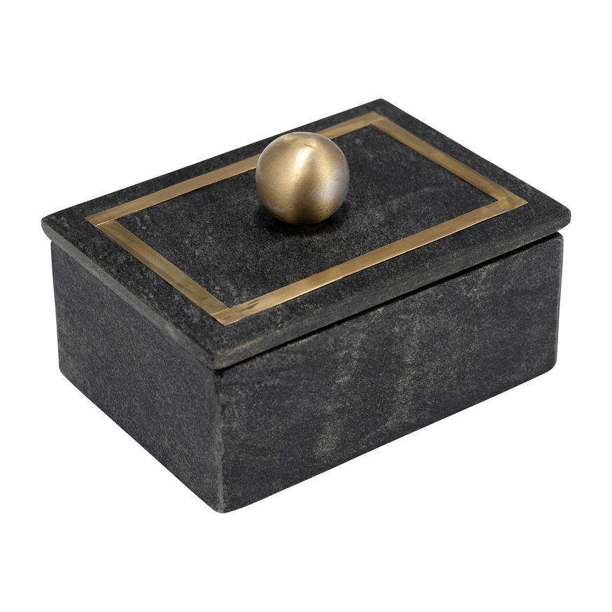 Sagebrook 7"x5" Marble Rectangular Box Knob - Black