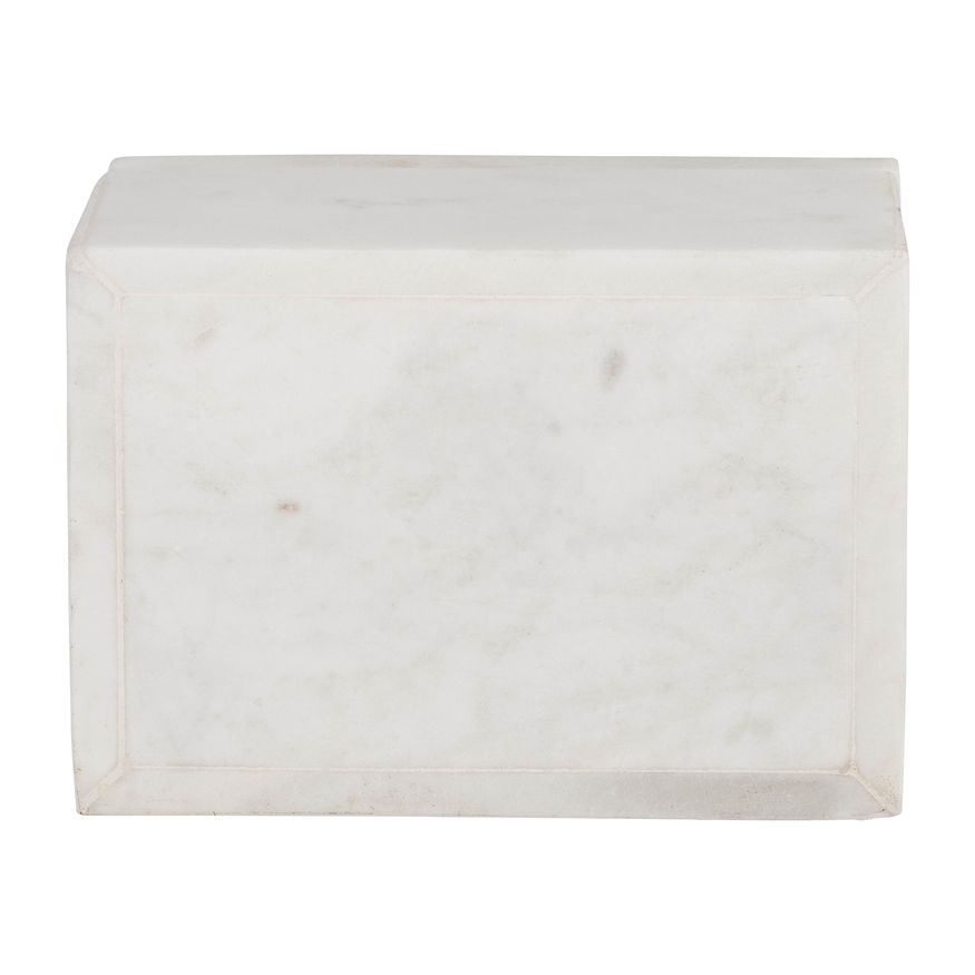 Sagebrook - 7"x5" Marble Box With Inlay in White