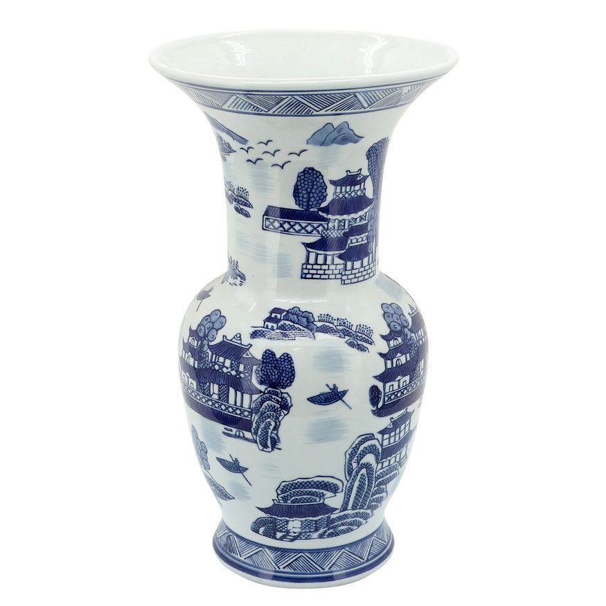 Sagebrook 16" Ceramic Chinoiserie Vase