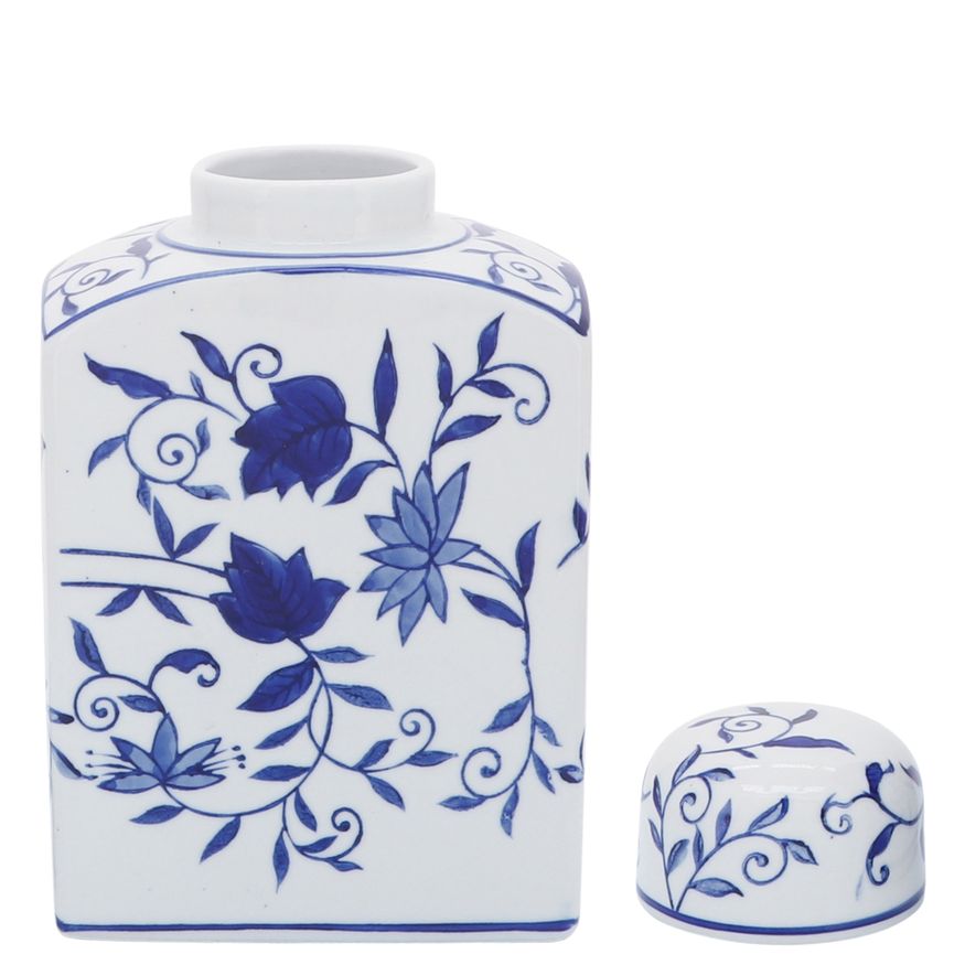 Sagebrook - 9" Ceramic Rectangular Jar in Blue