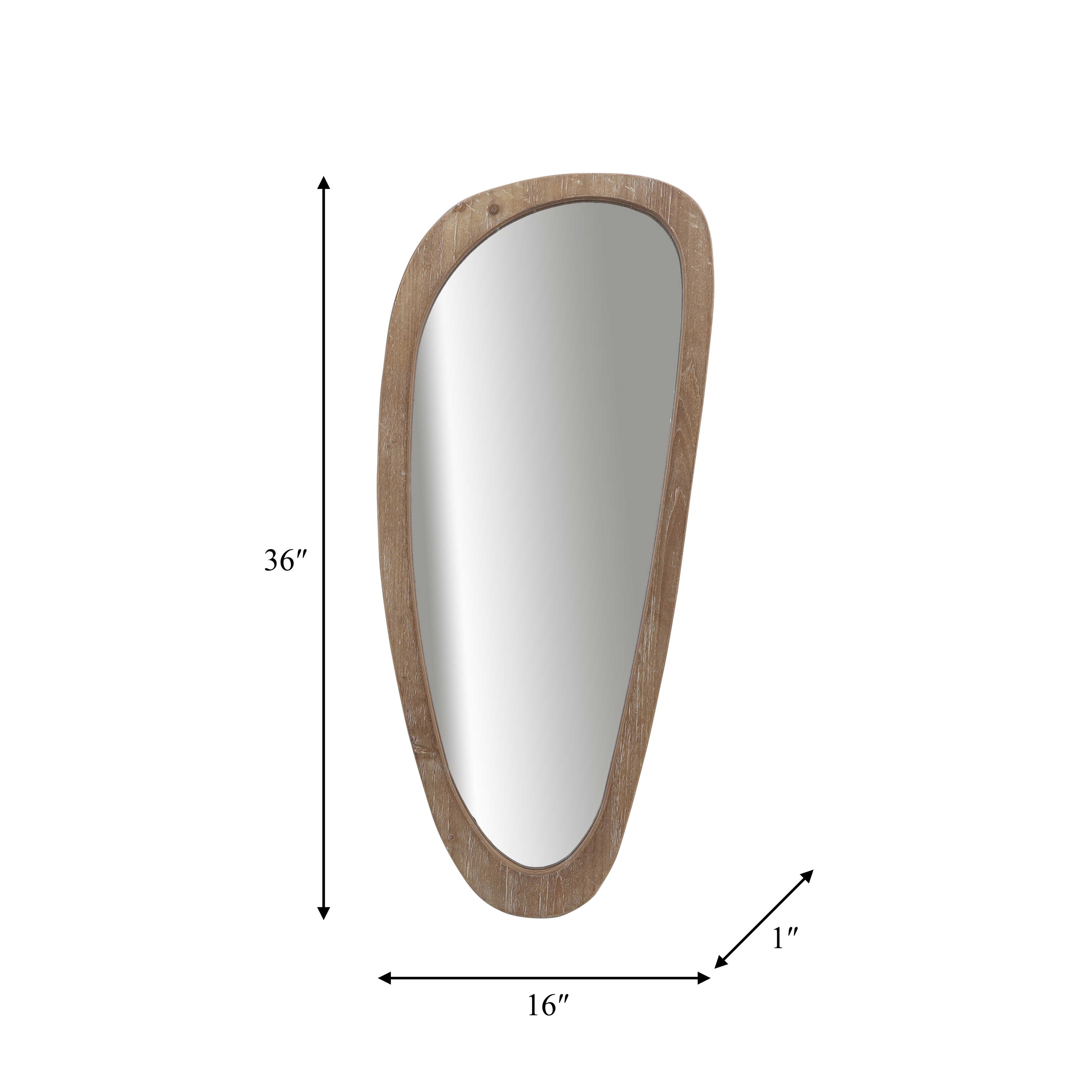 Sagebrook Wood Egg Shaped Mirror - Brown