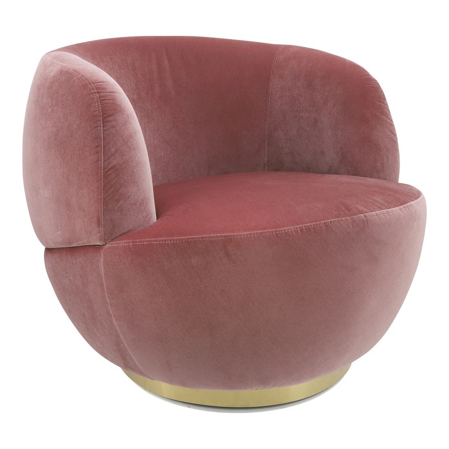 Sagebrook Velveteen Swivel Chair With Gold Base