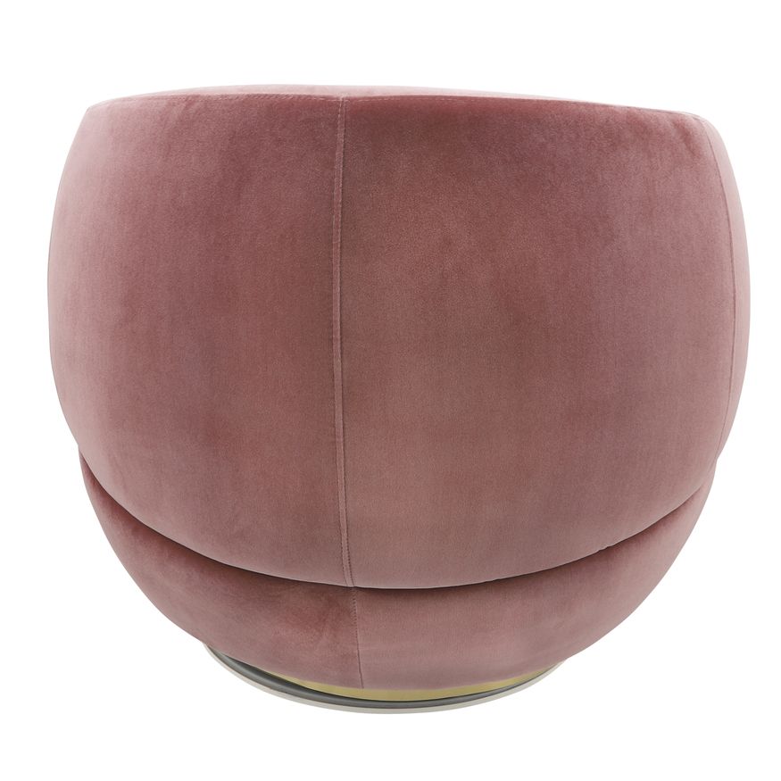 Sagebrook™ Velveteen Swivel Chair With Gold Base - Pink